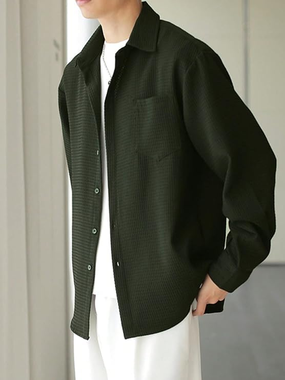 Casual Stylish Polycotton Relaxed Fit Formal Shirt | Relaxed Fit Textured Shirt For Mens