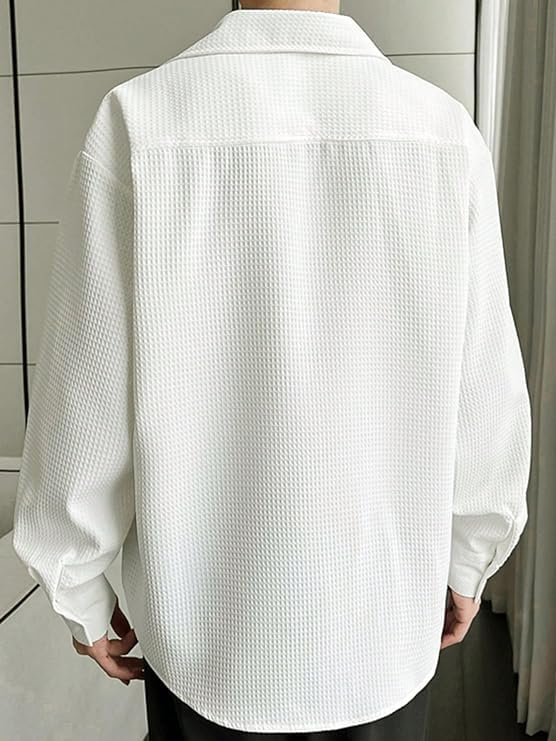 Casual Stylish Polycotton Regular Formal Shirt | Relaxed Fit Textured Shirt For Mens