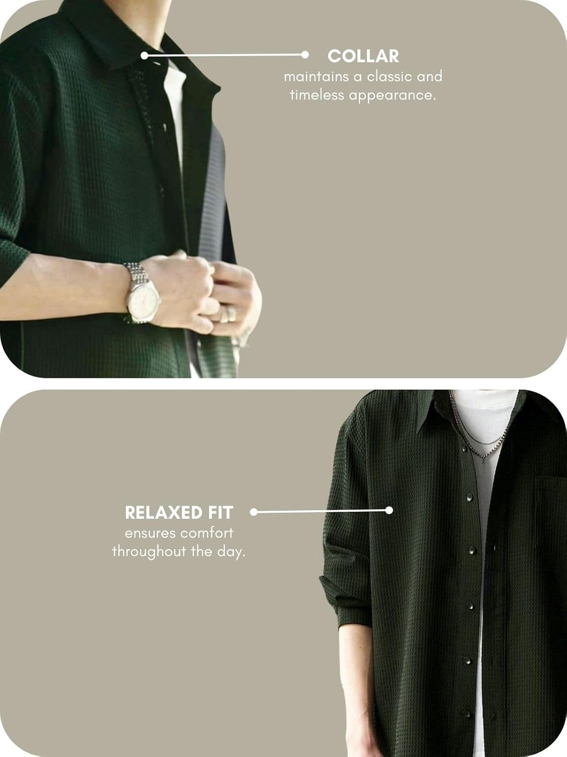 Casual Stylish Polycotton Relaxed Fit Formal Shirt | Relaxed Fit Textured Shirt For Mens