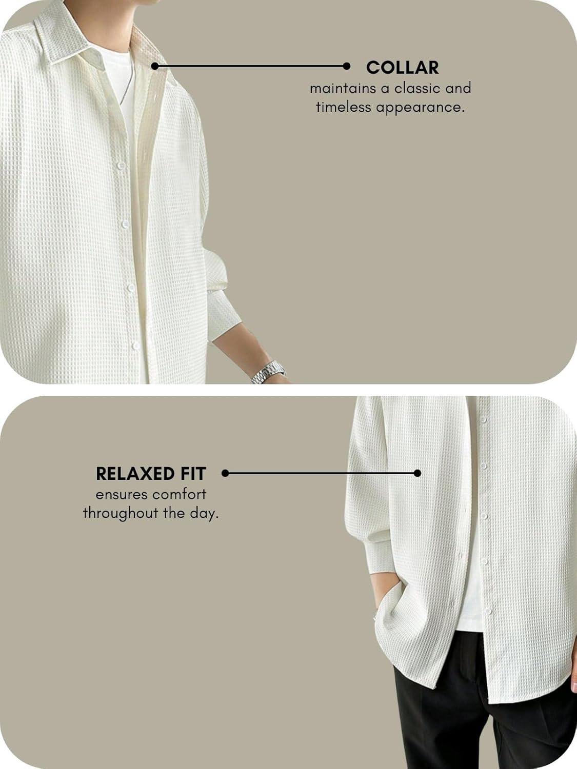 Casual Stylish Polycotton Regular Formal Shirt | Relaxed Fit Textured Shirt For Mens