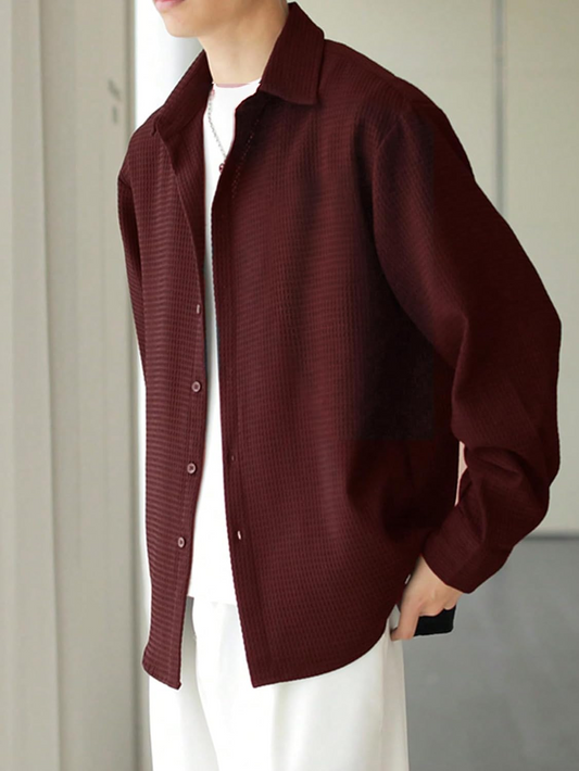 Casual Stylish Polycotton Relaxed Fit Formal Shirt  | Relaxed Fit Textured Shirt