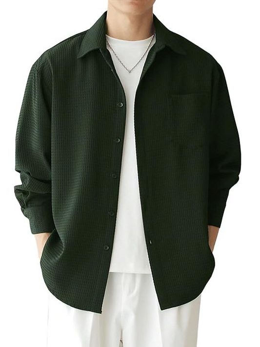 Casual Stylish Polycotton Relaxed Fit Formal Shirt  | Relaxed Fit Textured Shirt For Mens